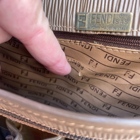 VINTAGE FENDI Zucchino Brown Monogram Coated Canvas Shoulder Messenger Bag - Picture 14 of 15